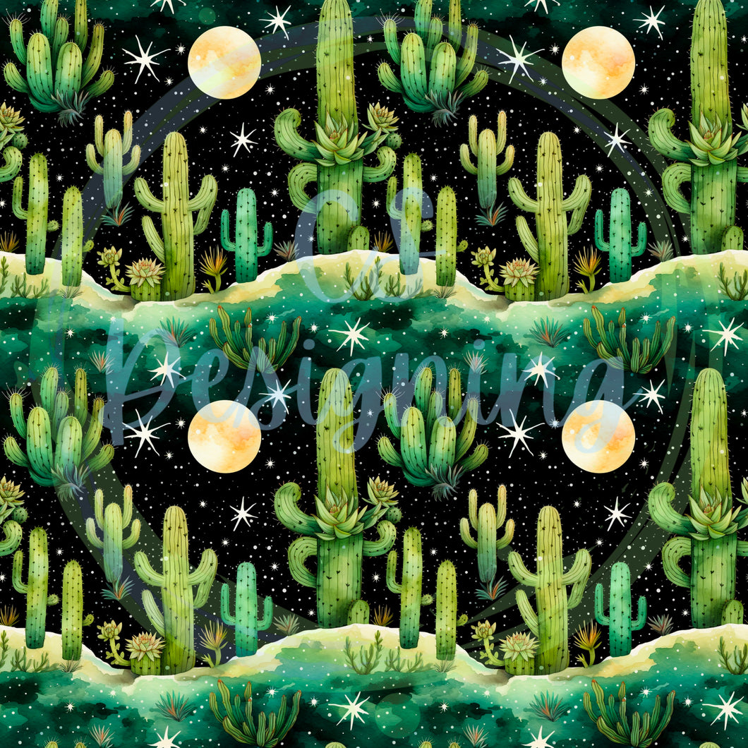 Cactus seamless pattern