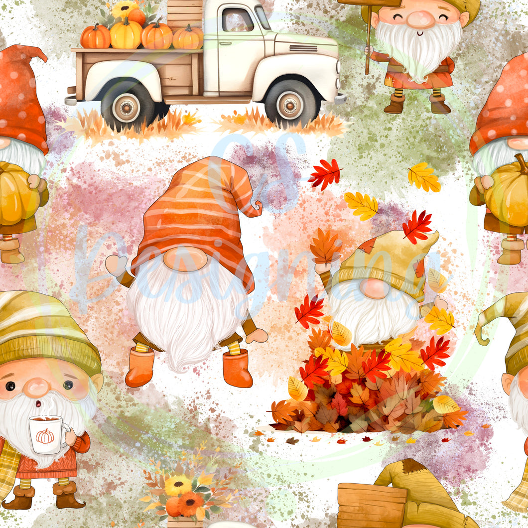 Fall gnomes seamless pattern