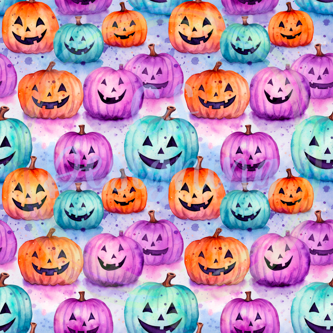 Jackolantern pumpkins seamless pattern