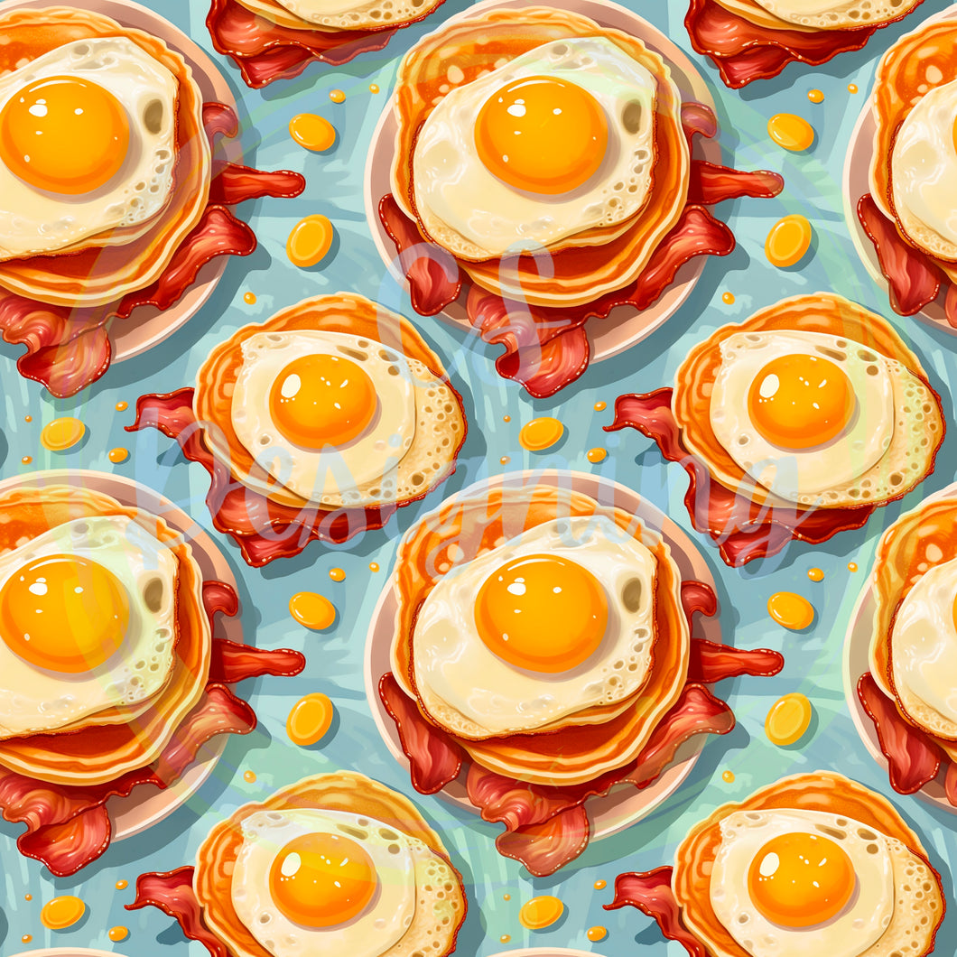 Breakfast platter seamless pattern