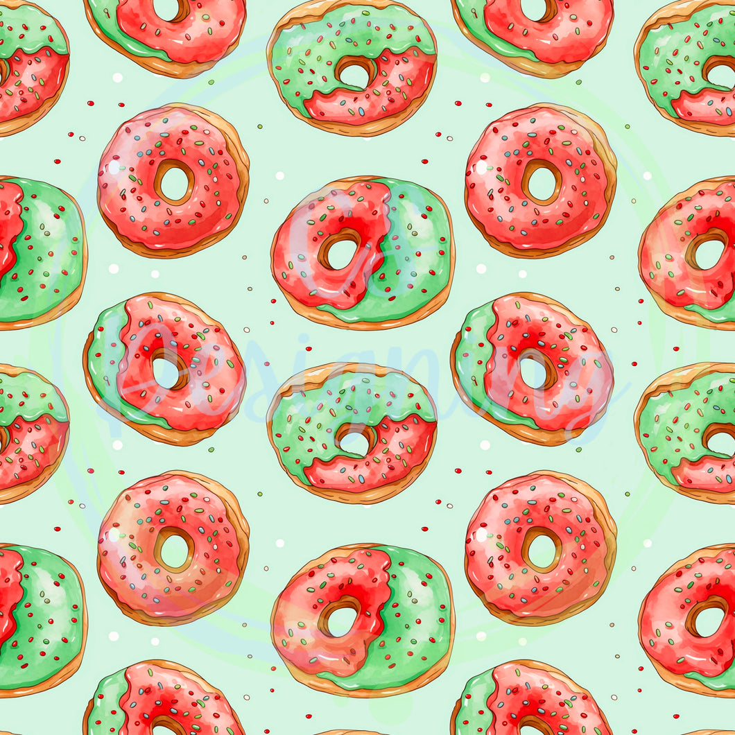 Christmas donuts seamless pattern