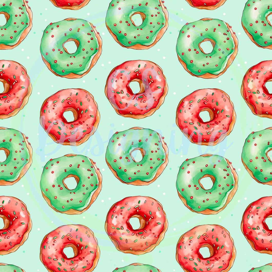 Christmas donuts seamless pattern