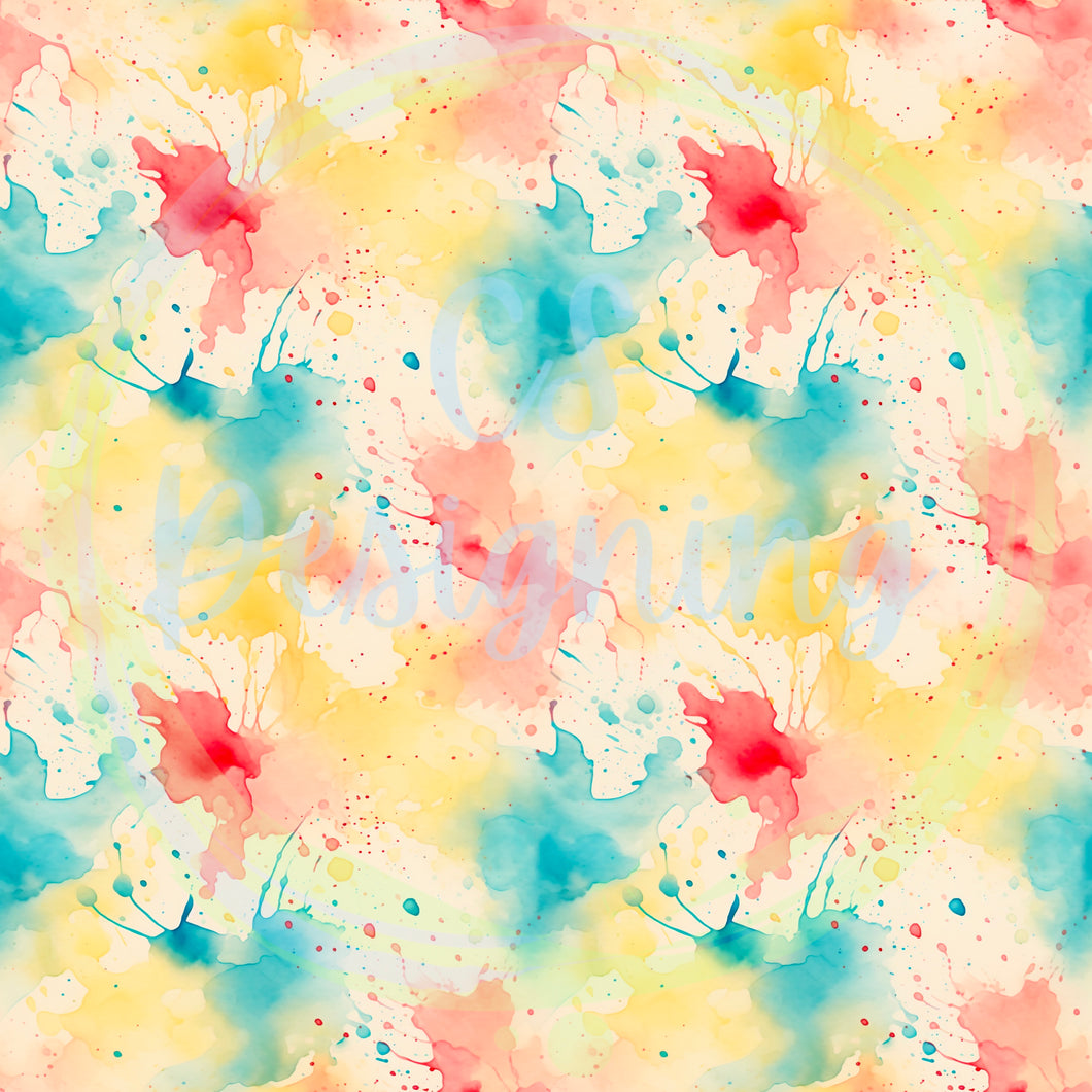 Red/Yellow/Blue Watercolor seamless pattern