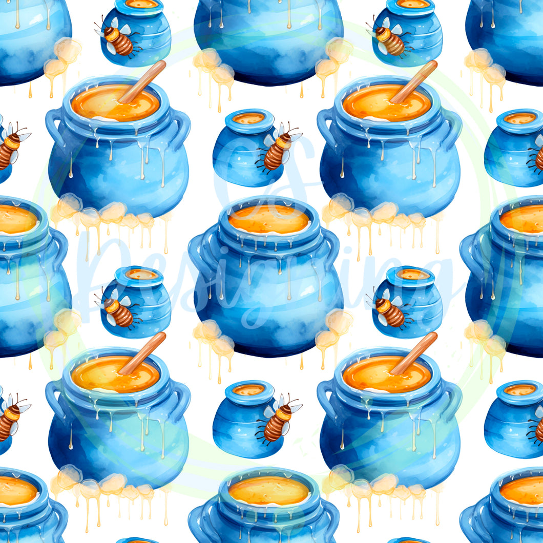 Honey pot seamless pattern