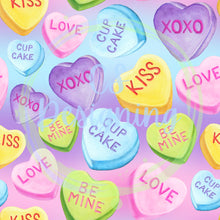 Load image into Gallery viewer, Candy hearts seamless pattern
