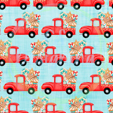 Load image into Gallery viewer, Christmas candy trucks seamless pattern
