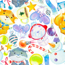Load image into Gallery viewer, Winter animals seamless pattern
