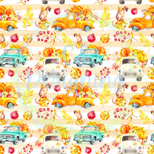 Load image into Gallery viewer, Fall trucks seamless pattern
