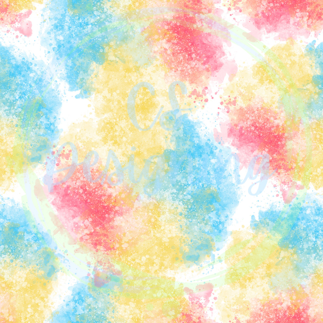 Pink/blue/yellow splatter seamless pattern