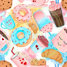 Load image into Gallery viewer, Valentines coffee seamless pattern
