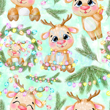 Load image into Gallery viewer, Reindeer Christmas lights seamless pattern
