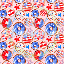 Load image into Gallery viewer, Patriotic donuts seamless pattern
