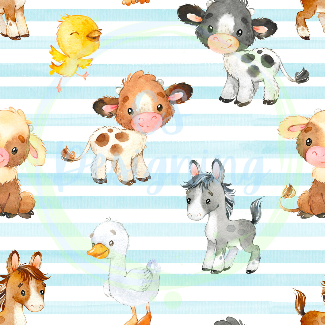 Farm animals seamless pattern