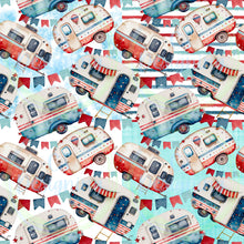 Load image into Gallery viewer, Patriotic camping seamless pattern
