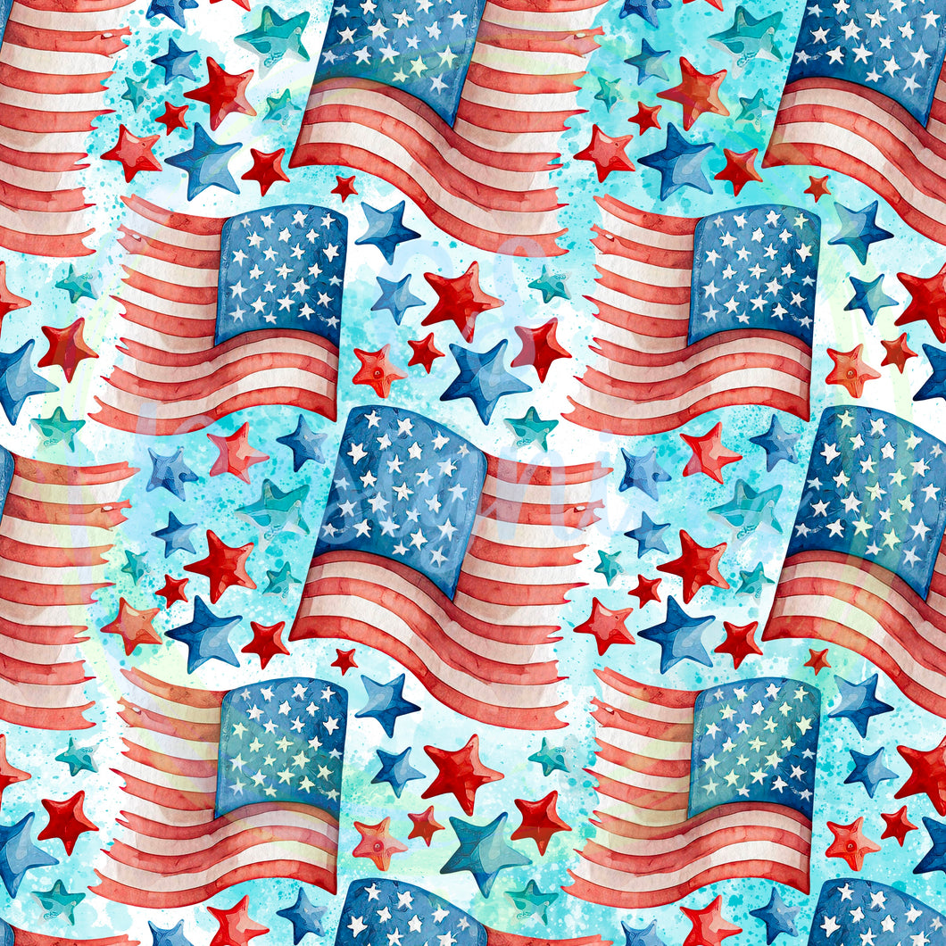 Patriotic flag seamless pattern