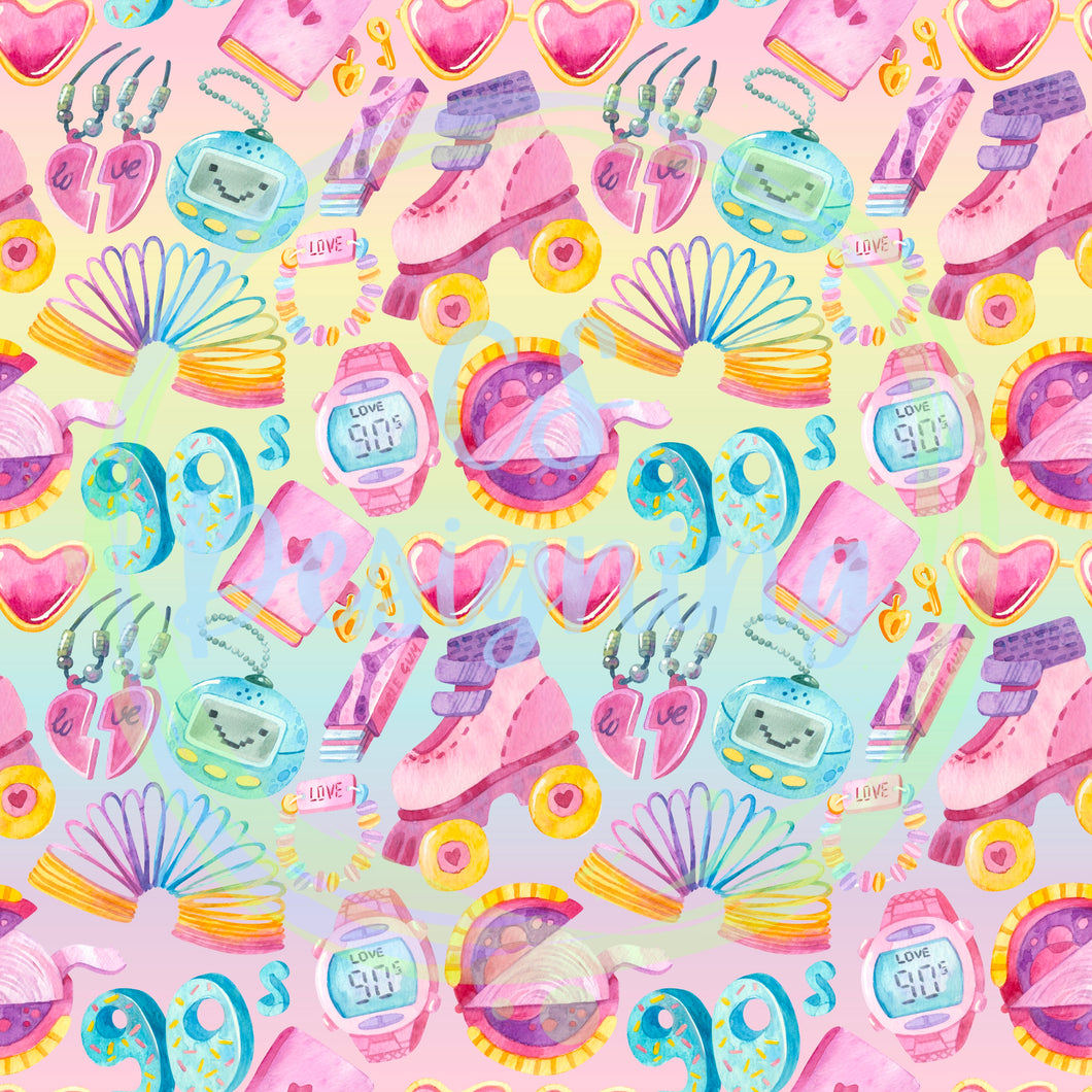 90’s essentials seamless pattern