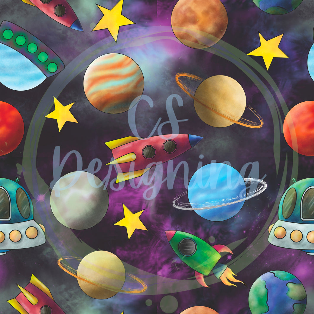 Galaxy seamless pattern