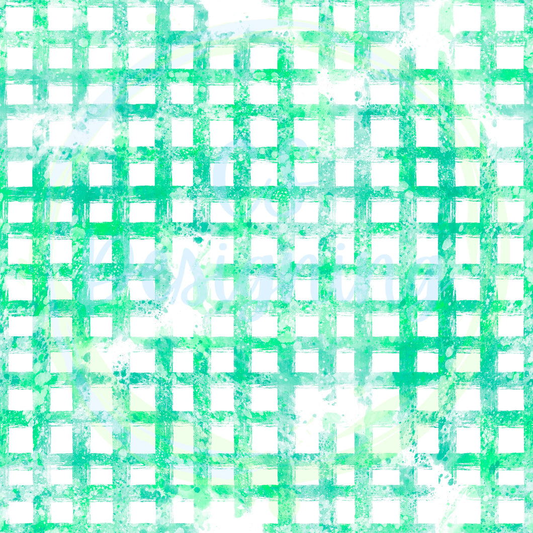 St Patrick’s day splatter gingham seamless pattern