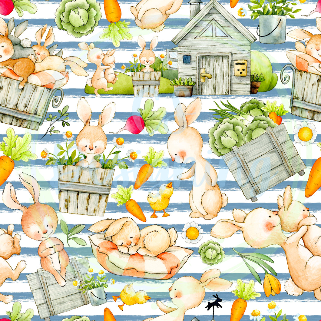 Bunny season seamless pattern