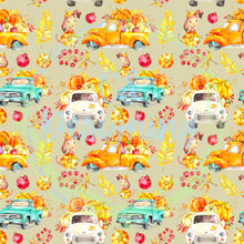 Load image into Gallery viewer, Fall trucks seamless pattern
