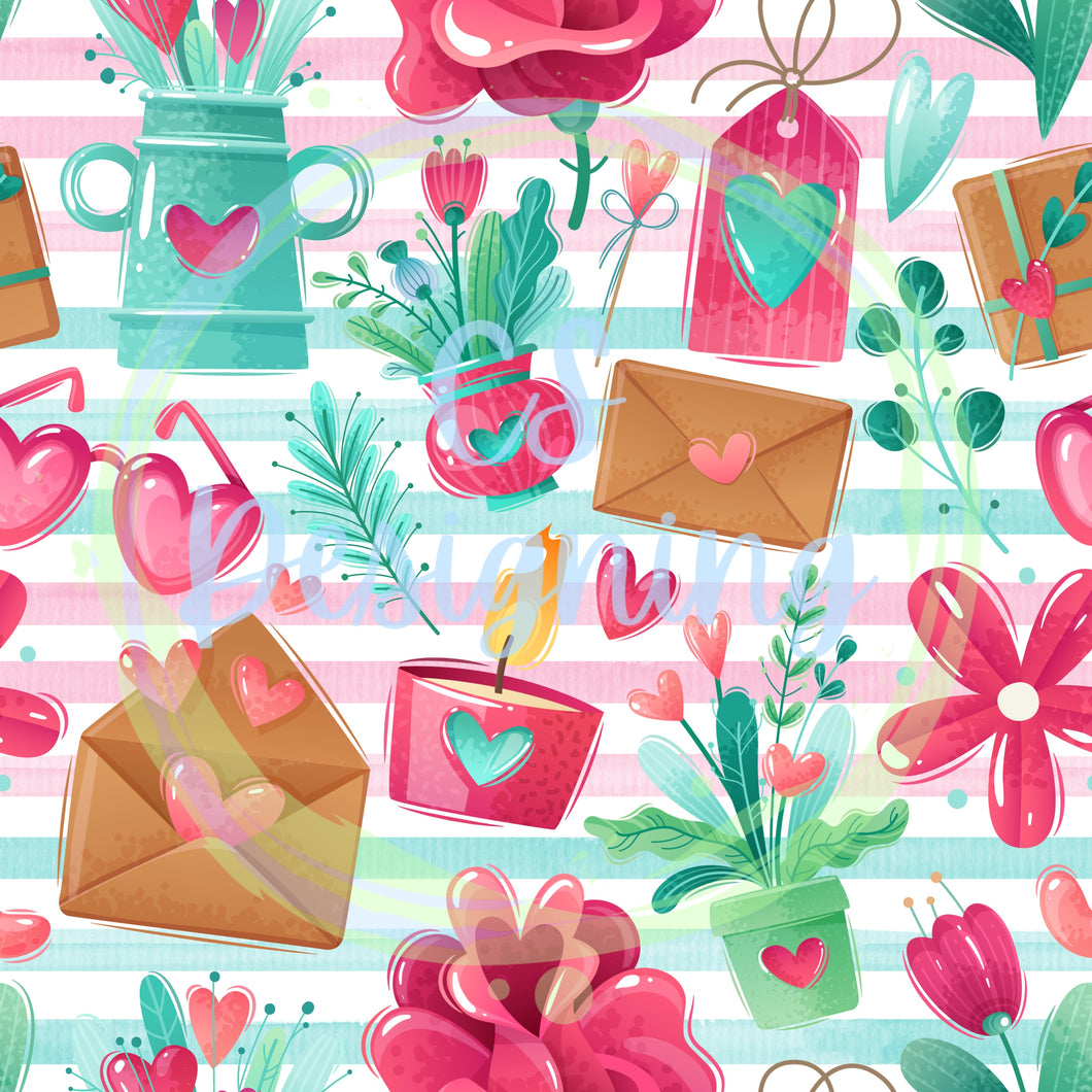 Valentines essentials seamless pattern