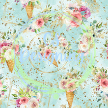 Load image into Gallery viewer, Ice cream floral seamless pattern
