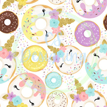 Load image into Gallery viewer, Unicorn donuts seamless pattern
