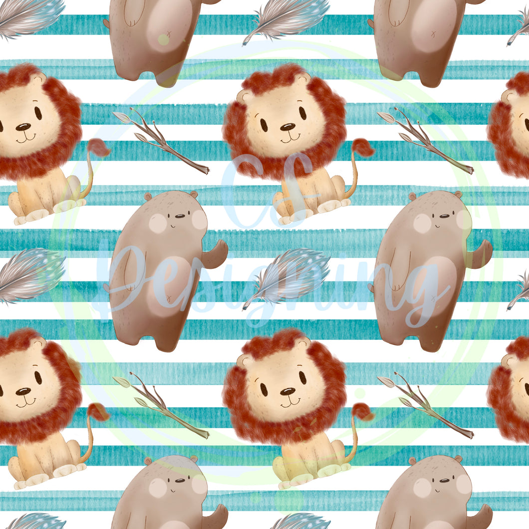 Lions and bears seamless pattern