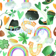 Load image into Gallery viewer, St Patrick’s day essentials seamless pattern
