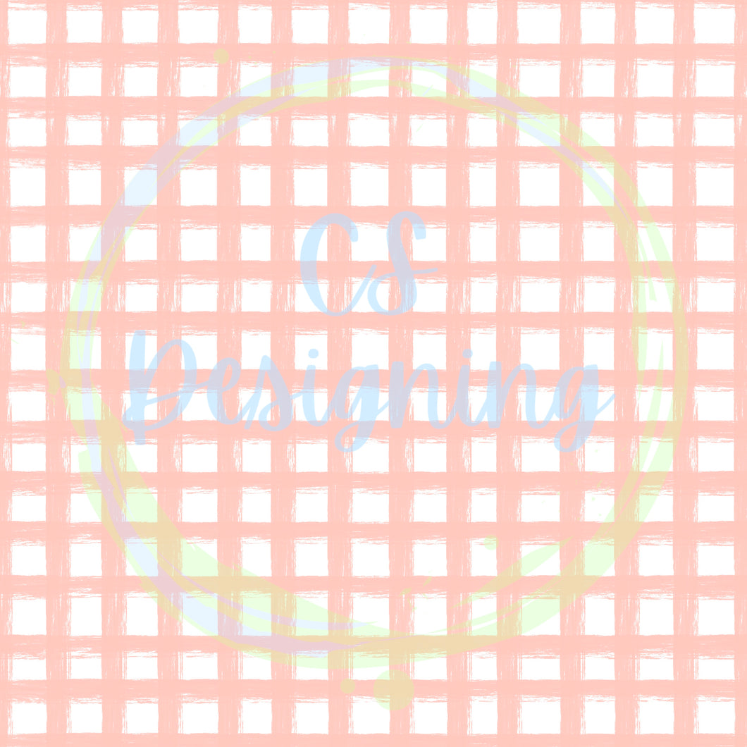 Peach gingham seamless pattern