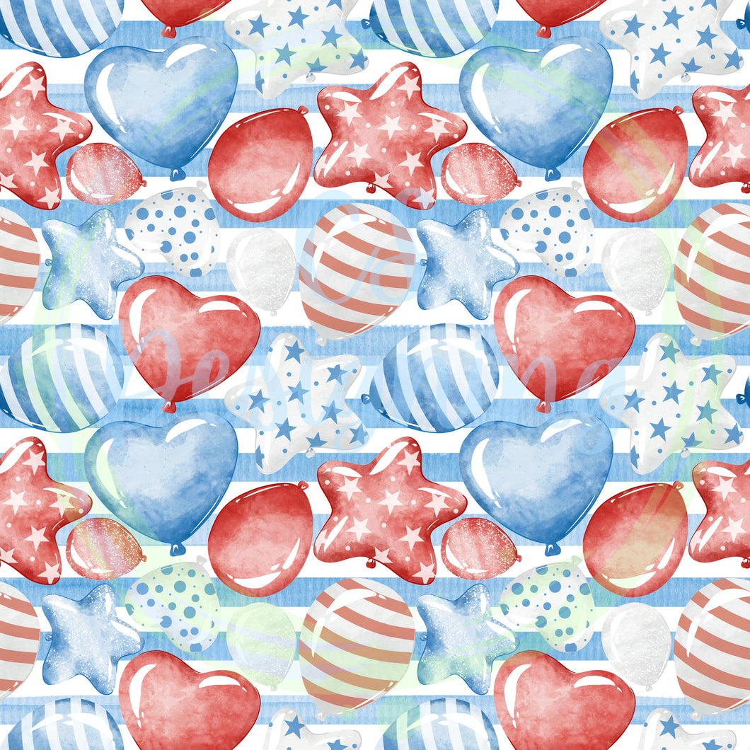 4th of July balloons seamless pattern