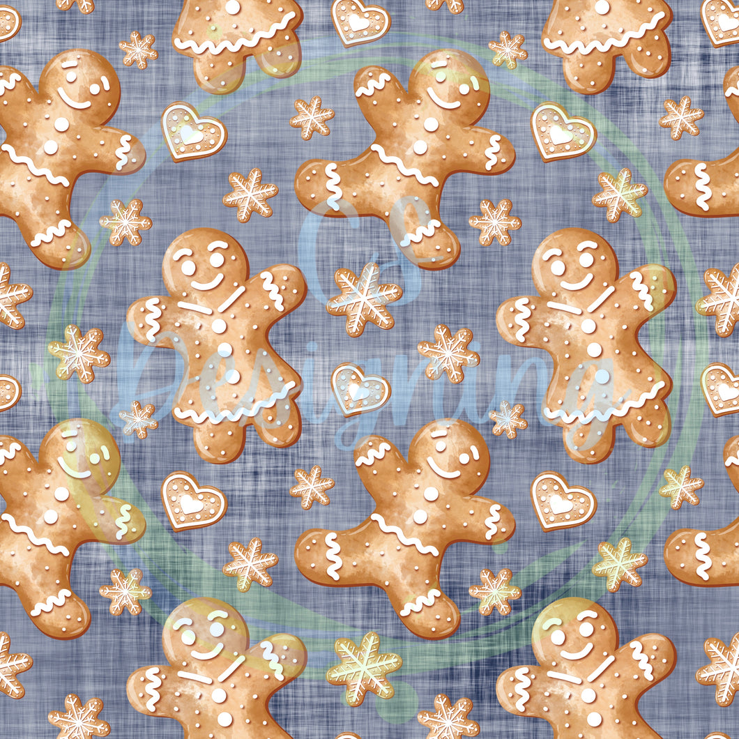 Gingerbread couple seamless pattern