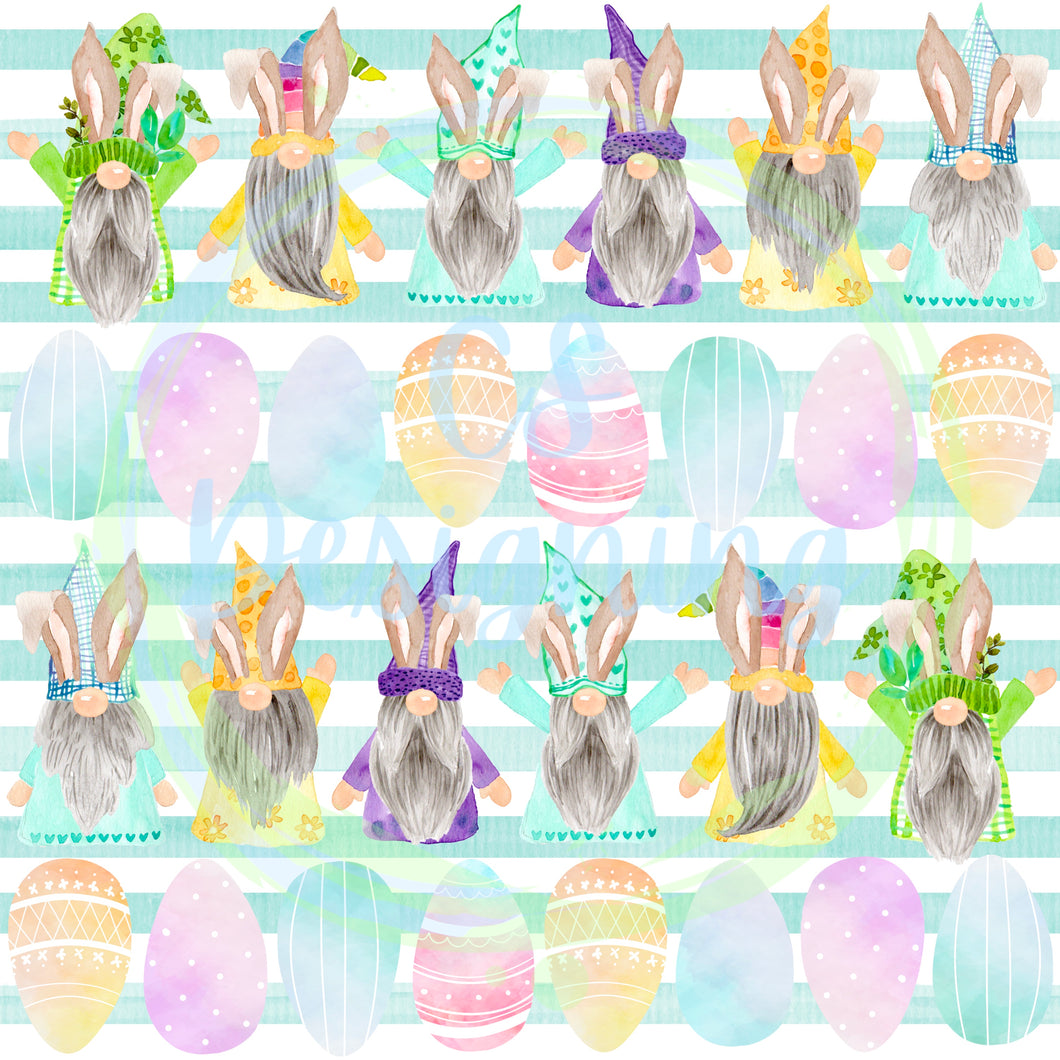 Easter gnomes seamless pattern