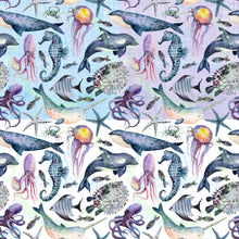 Load image into Gallery viewer, Deep sea animals seamless pattern
