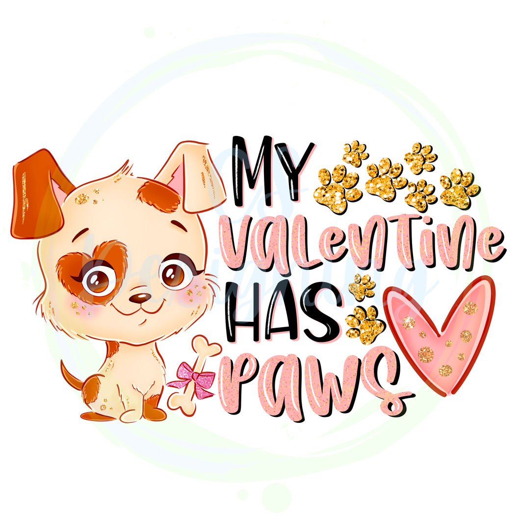 My valentine has paws PNG