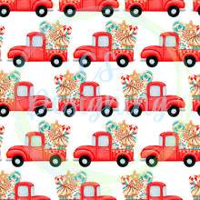 Load image into Gallery viewer, Christmas candy trucks seamless pattern
