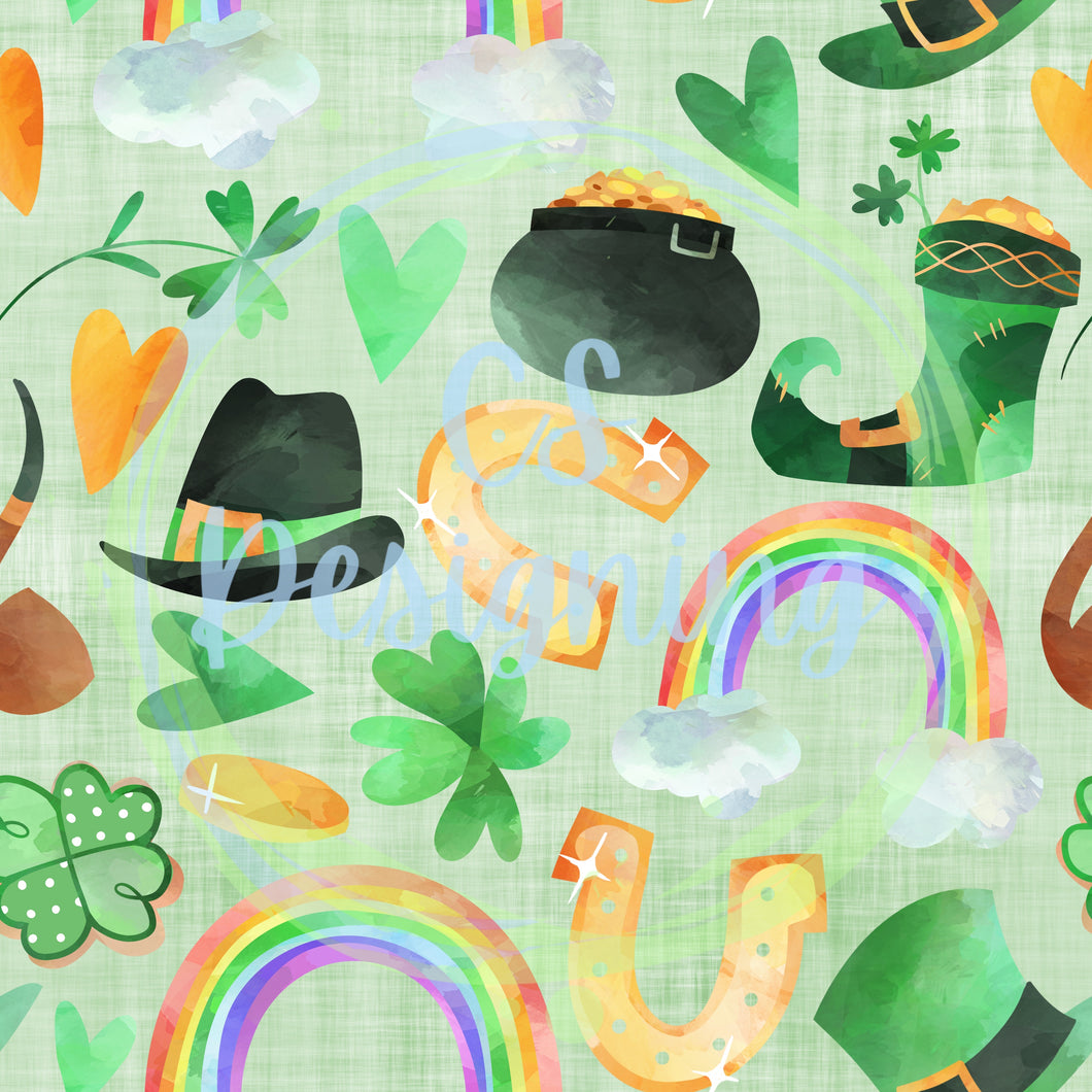 St Patrick’s day essentials seamless pattern