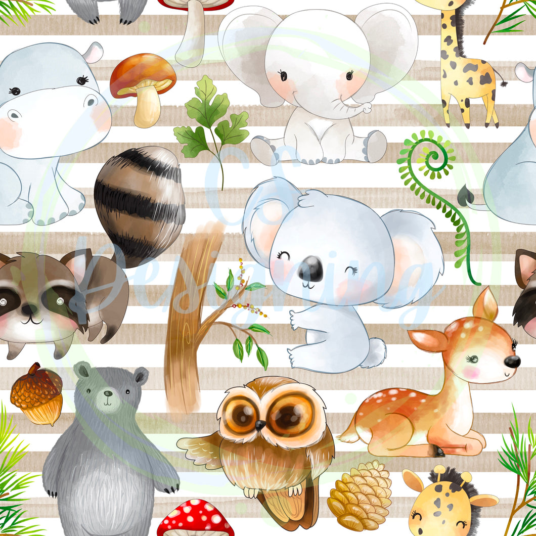 Forest animals seamless pattern