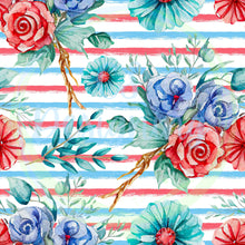 Load image into Gallery viewer, Patriotic floral seamless pattern
