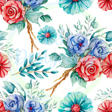 Load image into Gallery viewer, Patriotic floral seamless pattern
