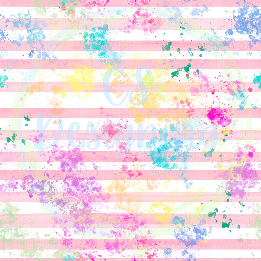 Splatter on pink stripe seamless pattern