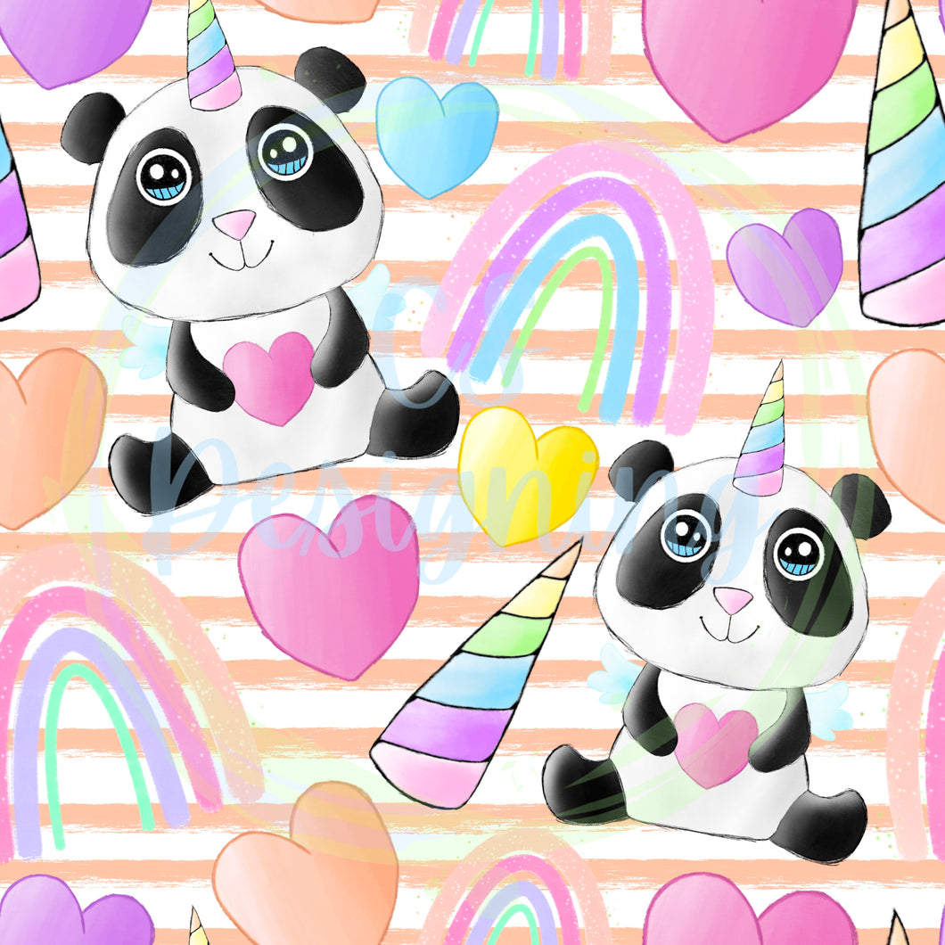 Pandicorn seamless pattern