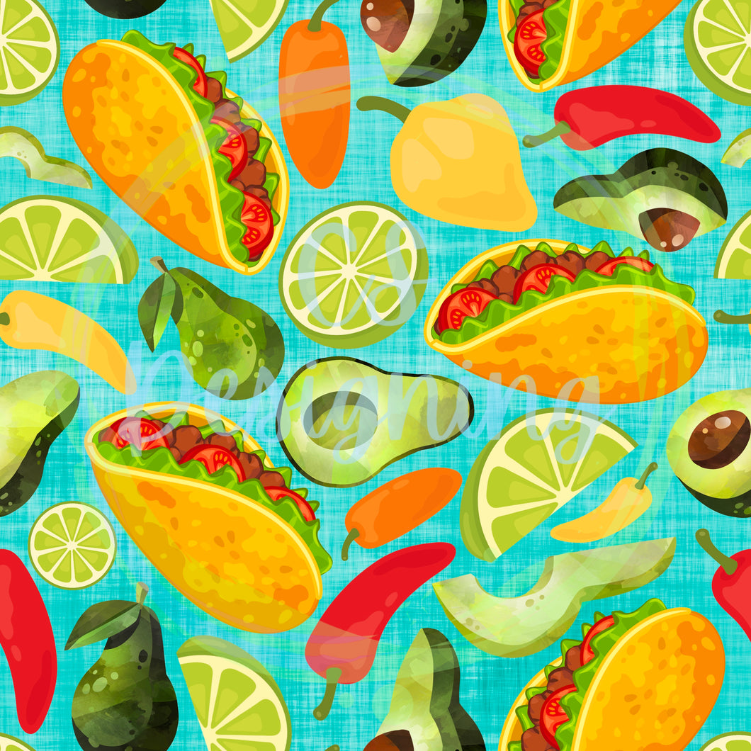 Tacos seamless pattern