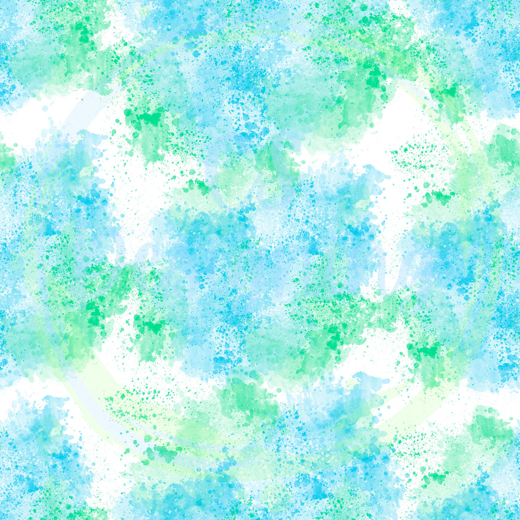 Blue green splatter seamless pattern