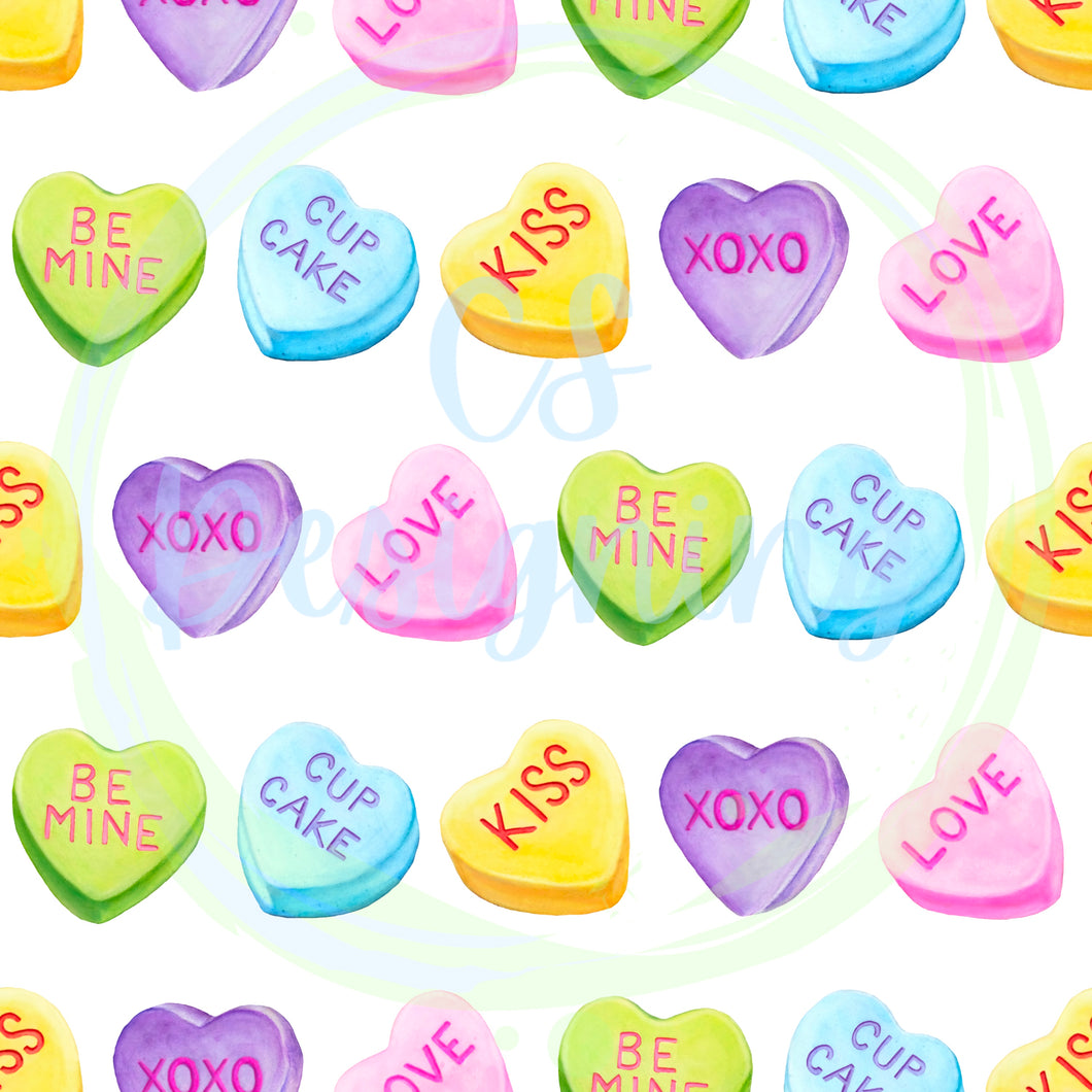 Heart candy seamless pattern