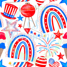 Load image into Gallery viewer, Patriotic rainbows seamless pattern
