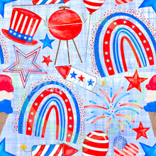 Load image into Gallery viewer, Patriotic rainbows seamless pattern
