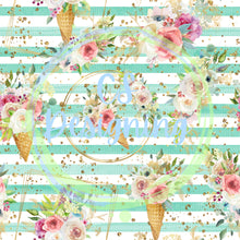 Load image into Gallery viewer, Ice cream floral seamless pattern
