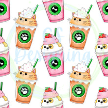 Load image into Gallery viewer, Animal coffees seamless pattern
