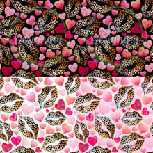 Load image into Gallery viewer, Cheetah lips &amp; hearts seamless pattern
